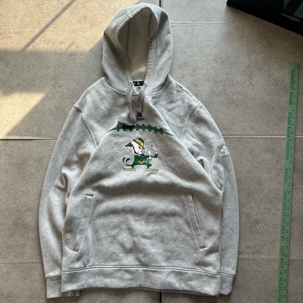 Notre dame adidas fighting irish gray hoodie